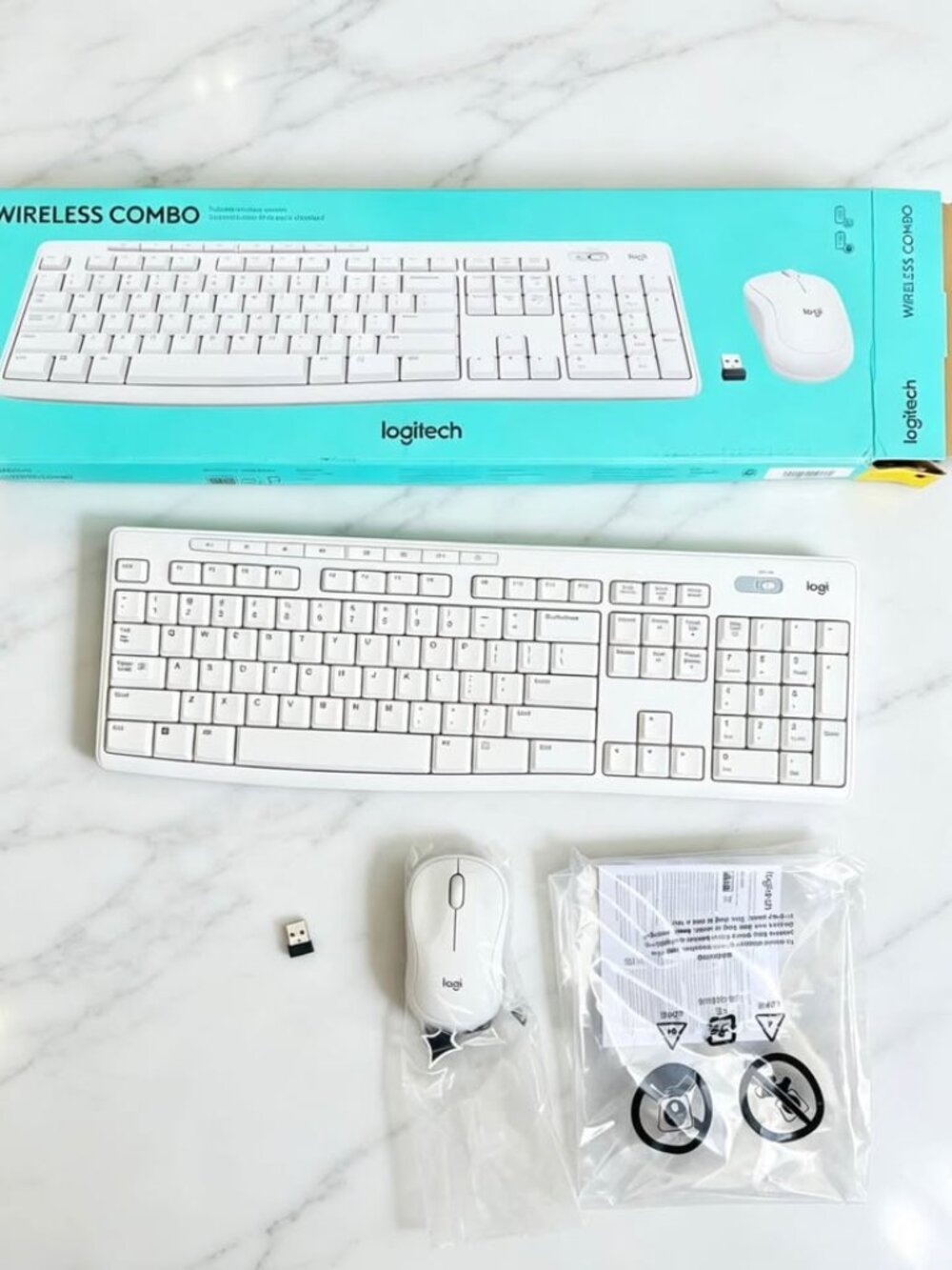 Logitech MK270 Full Size Wireless Keyboard and Mouse Combo - Off White